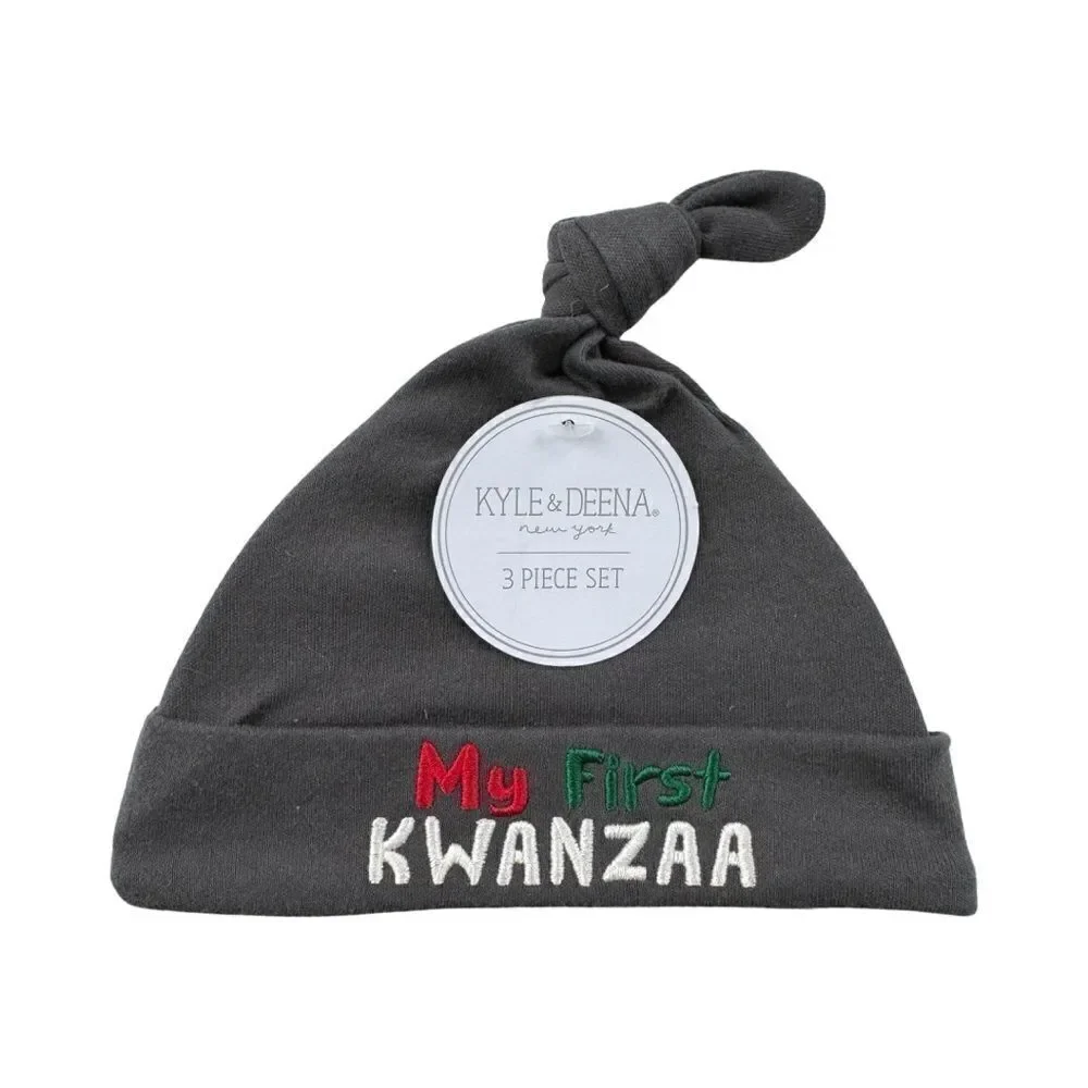 My 1st Kwanza Infant Newborn Embroidered Cotton Beanie Hat NWT